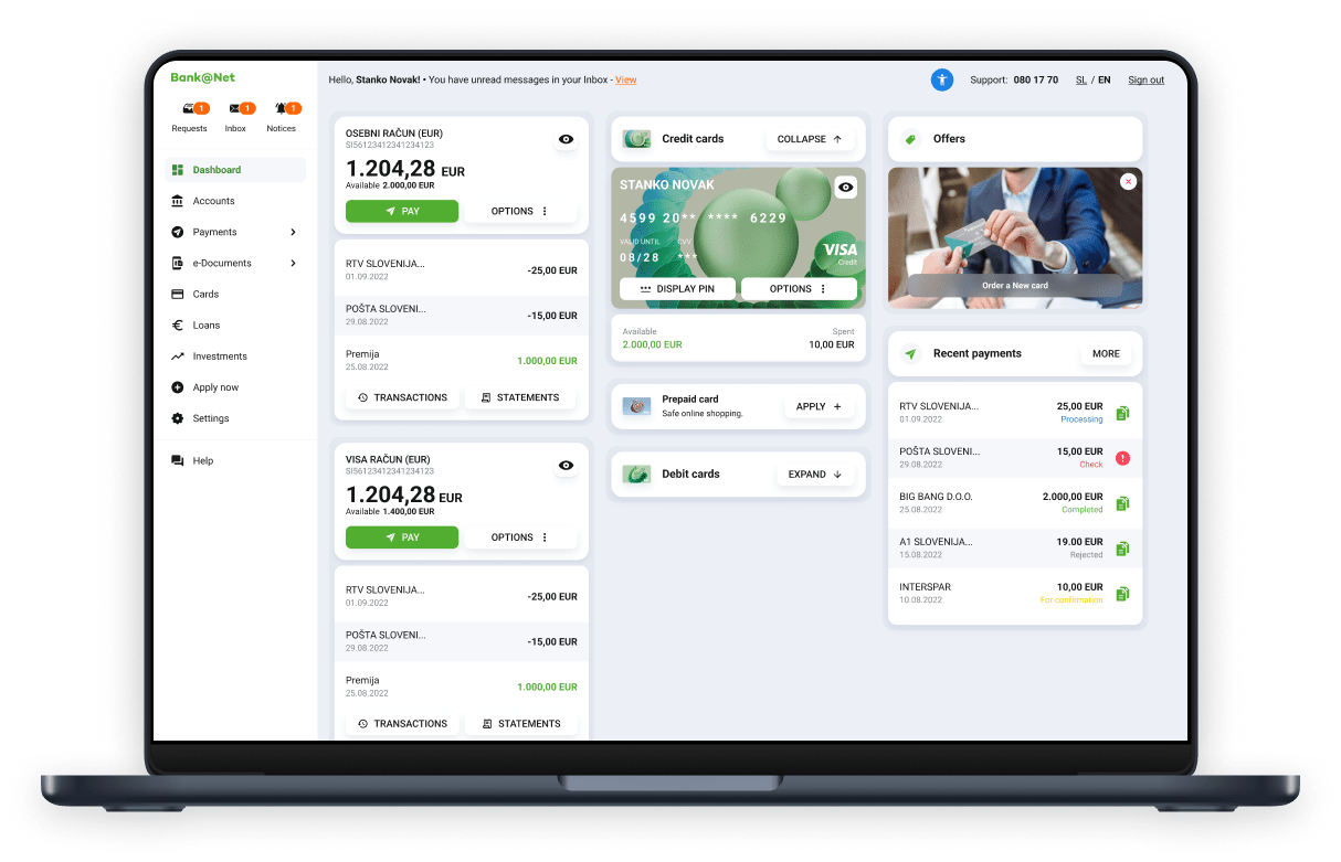 Bank@Net mobile preview